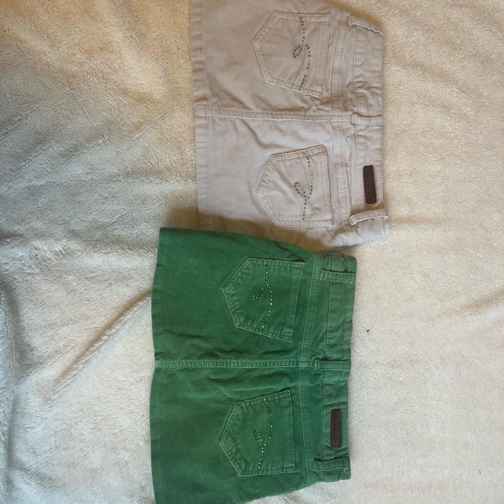 Limited Too Green and Cream Skorts